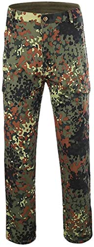 OLOEY Tactical Camouflage Softshell-Hose für Herren Fleecegefütterte Cargohose Winddichte wasserdichte Skihose Lange Jagdhose (German Camo,XL) von OLOEY