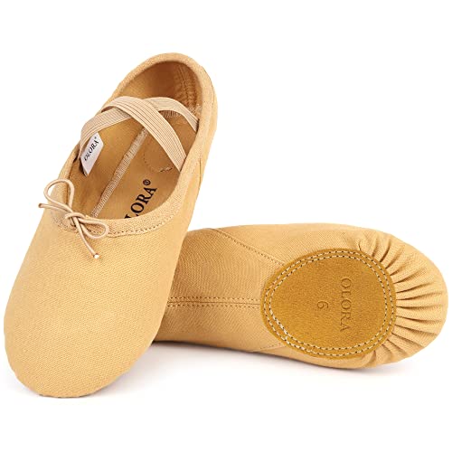 OLORA Ballettschuhe Damen Gymnastikschuhe Ballettschläppchen Ballerinas Tanzschuhe Flach für Erwachsene-Braun-40 EU OLORA Ballettschuhe Damen Gymnastikschuhe Ballettschläppchen Ballerinas Tanzschuhe Flach für Erwachsene-Braun-40 EU von OLORA