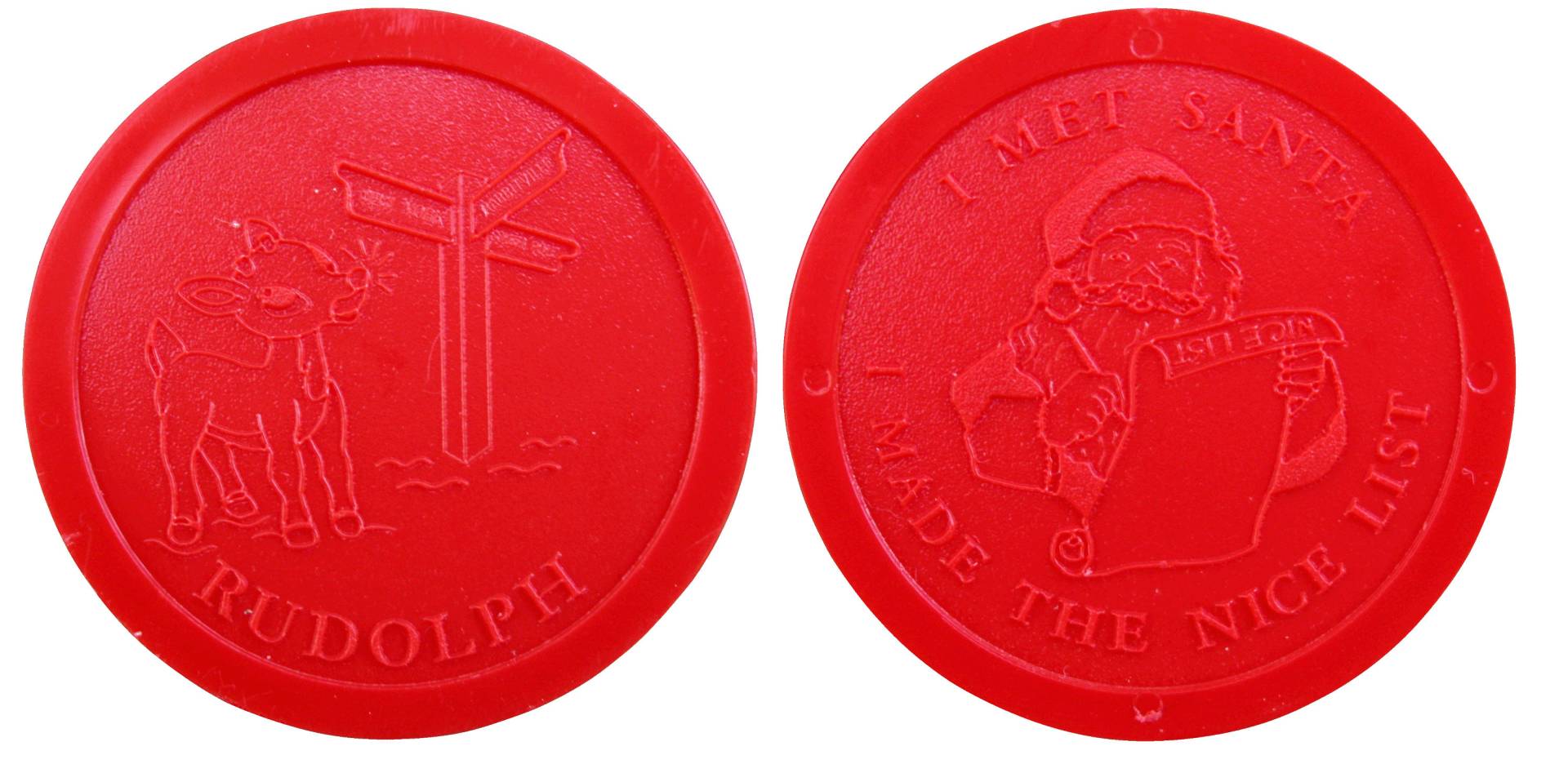 Rudolph/I Met Santa & I Made The Nette List Token 50 Stk. Weihnachtsmann Für Die Kinder von OLSANTAS