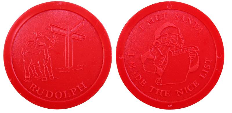 Rudolph/I Met Santa & I Made The Nette List Token 50 Stk. Weihnachtsmann Für Die Kinder von OLSANTAS