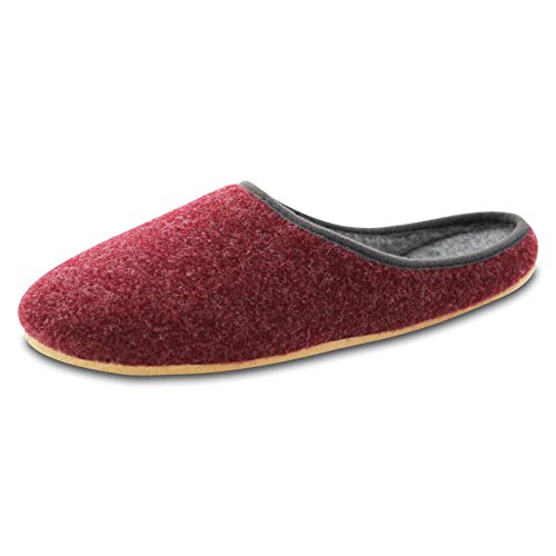 OLShop AG Damen Rot Filz Pantoffeln mit Gummisohle Gr. 39 von OLShop AG