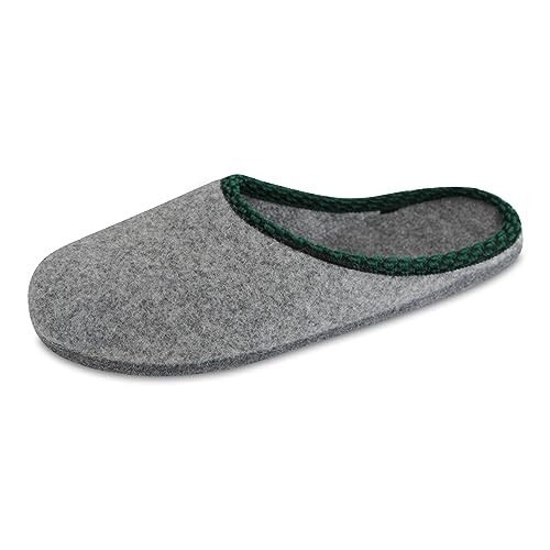 OLShop AG Herren Grau Filz Pantoffeln mit Zierleiste und Filzsohle Gr. 41 von OLShop AG