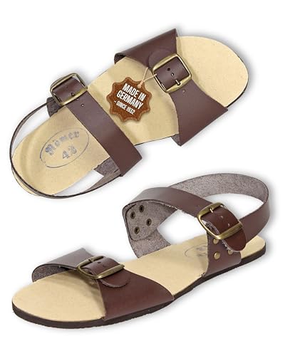 Pantoffelmann DDR Römersandalen I Braun I Größe 43 I Bequeme Barfuß-Sandalen für Damen & Herren I Hochwertige Riemchensandalen aus echtem Leder I Zeitlose Schuhe mit verstellbaren Riemen Pantoffelmann DDR Römersandalen I Braun I Größe 43 I Bequeme Barfuß-Sandalen für Damen & Herren I Hochwertige Riemchensandalen aus echtem Leder I Zeitlose Schuhe mit verstellbaren Riemen von Pantoffelmann