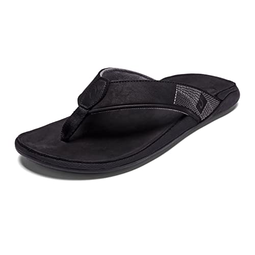 OLUKAI Herren Tuahine Sandalen Schwarz 10 von OLUKAI