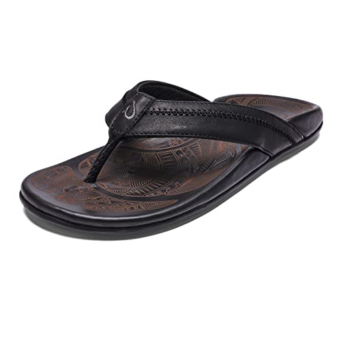 OLUKAI Hiapo Sandals - Men's Lava Rock/Lava Rock 7 von OLUKAI