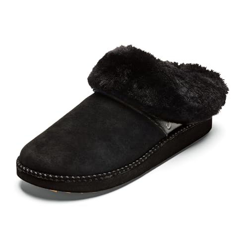 OLUKAI Ku'i Damen Hausschuhe Weiches Vollnarbenleder & Wollmischung Fußbett Wet Grip Sohlen für Innen & Außen Tragen Niedlich Bequem Slip On, Lavastein/Lavastein, 39.5 EU von OLUKAI