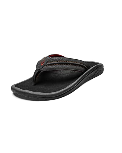 OluKai Hokua Herren Strandsandalen Quick-Dry Flip-Flop Slides Wasserabweisende & Nassgriff Gummisohle Kompressionsgeformtes Fußbett & Soft Comfort Fit, Dark Java/Dark Java, 47 EU von OLUKAI