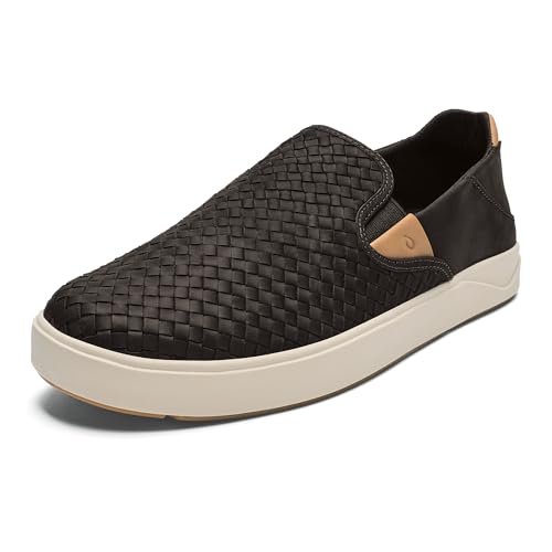OluKai Lae'Ahi Lauhala Herren-Sneaker, Dark Java/Dark Java, Größe 45 von OLUKAI