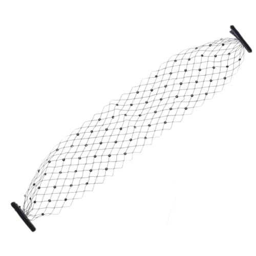 OLYCRAFT Schwarzer Braut Fascinator In Vogelkäfigform Gesichtsschleier Aus Netzstoff Mit Eisenklammern Fascinator Stirnband Für Damen Mit Schwarzem Strass Kopfbedeckung Für Teepartys Netzstoff von OLYCRAFT