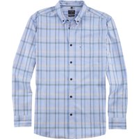 OLYMP Casual, Freizeithemd, regular fit, Blau, Karo, Button-down, M von OLYMP Casual