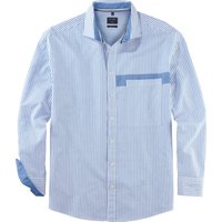 OLYMP Casual, Freizeithemd, relaxed fit, Blau, Streifen, Kent, S von OLYMP Casual