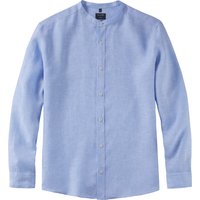 OLYMP Casual, Leinenhemd, regular fit, Blau, Stehkragen, M von OLYMP Casual