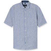 OLYMP Casual, Leinenhemd, regular fit, Blau, Streifen, Kurzarm, Kent, XL von OLYMP Casual