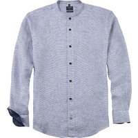 OLYMP Casual, Leinenhemd, regular fit, Blau, Streifen, Stehkragen, S von OLYMP Casual