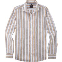 OLYMP Casual, Leinenhemd, regular fit, Grün, Streifen, Kent, XL von OLYMP Casual