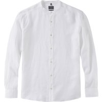 OLYMP Casual, Leinenhemd, regular fit, Weiß, Stehkragen, L von OLYMP Casual