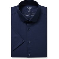 OLYMP Level Five 24/Seven, atmungsaktives Stretch Hemd, body fit, Blau, Kurzarm, Kent, 39 von OLYMP Level Five 24/Seven