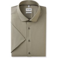 OLYMP Level Five 24/Seven, atmungsaktives Stretch Hemd, body fit, Grün, Kurzarm, Kent, 42 von OLYMP Level Five 24/Seven