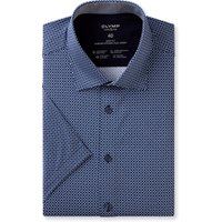 OLYMP Level Five 24/Seven, atmungsaktives Stretch Hemd aus Jersey, body fit, Blau, Kurzarm, Kent, 37 von OLYMP Level Five 24/Seven