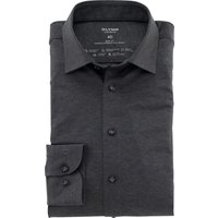 OLYMP Level Five 24/Seven, atmungsaktives Stretch Hemd aus Jersey, body fit, Grau, Kent, 46 von OLYMP Level Five 24/Seven