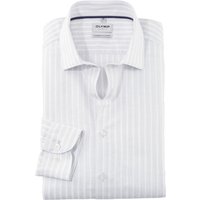 OLYMP Level Five garment washed, body fit, Grau, Streifen, Kent, 44 von OLYMP Level Five garment washed