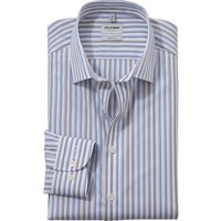 OLYMP Level Five, Business Hemd, body fit, Blau, Streifen, Kent, 44 von OLYMP Level Five
