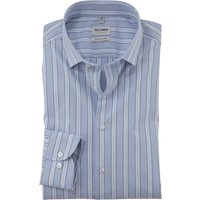 OLYMP Level Five, Business Hemd, body fit, Blau, Streifen, Kent, 45 von OLYMP Level Five
