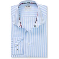 OLYMP Level Five, Business Hemd, body fit, Blau, Streifen, Kent, 45 von OLYMP Level Five