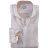 OLYMP Level Five, Business Hemd, body fit, Braun, Karo, Haifisch, 44 von OLYMP Level Five