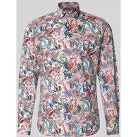 OLYMP Level Five Slim Fit Business-Hemd mit Kentkragen im Allover-Look in Weiss, Größe 38 von OLYMP Level Five