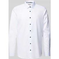 OLYMP Level Five Slim Fit Businesshemd mit Kontrastknöpfen in Weiss, Größe 40 von OLYMP Level Five