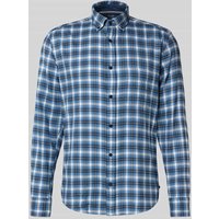 OLYMP Level Five Casual Fit Freizeithemd mit Button-Down-Kragen in Blau, Größe M von OLYMP Level Five