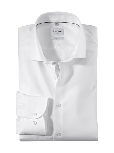 OLYMP Herren Oberhemd Langarm Level.Five.Body.fit,Twill,Body fit,Royal Kent,Weiss 00,39 von OLYMP