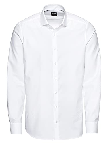 OLYMP Herren Businesshemd Langarm Level Five,Männer,Twill,Body fit,Royal Kent,Weiss 00,42 von OLYMP