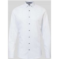 OLYMP Level Five Slim Fit Businesshemd aus Baumwoll-Mix mit Kentkragen in Weiss, Größe 42 von OLYMP Level Five
