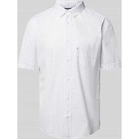 OLYMP Level Five Slim Fit Freizeithemd aus reiner Baumwolle mit Allover-Muster in Weiss, Größe M von OLYMP Level Five