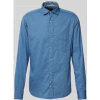 OLYMP Level Five Slim Fit Freizeithemd aus reiner Baumwolle mit Brusttasche in Marine, Größe XL von OLYMP Level Five