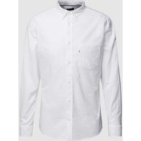 OLYMP Level Five Regular Fit Freizeithemd mit Button-Down-Kragen Modell 'Oxford' in Weiss, Größe M von OLYMP Level Five