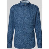 OLYMP Level Five Slim Fit Freizeithemd aus reiner Baumwolle mit Kentkragen in Marine, Größe XL von OLYMP Level Five