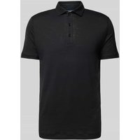 OLYMP Level Five Regular Fit Poloshirt aus Leinen-Elasthan-Mix in Black, Größe S von OLYMP Level Five