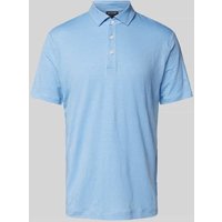 OLYMP Level Five Regular Fit Poloshirt aus Leinen-Elasthan-Mix in Bleu, Größe S von OLYMP Level Five