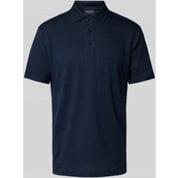 OLYMP Level Five Regular Fit Poloshirt aus Leinen-Elasthan-Mix in Marine, Größe M von OLYMP Level Five