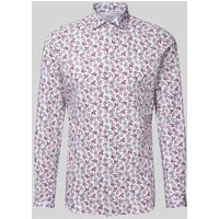 OLYMP Level Five Slim Fit Businesshemd mit Allover-Muster in Rot, Größe 41 von OLYMP Level Five