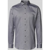 OLYMP Level Five Slim Fit Businesshemd aus Baumwoll-Mix in Anthrazit, Größe 42 von OLYMP Level Five