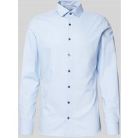 OLYMP Level Five Slim Fit Businesshemd mit Allover-Muster in Bleu, Größe 38 von OLYMP Level Five