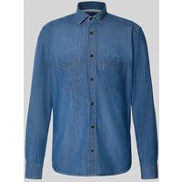 OLYMP Level Five Slim Fit Jeanshemd mit Kentkragen in Jeansblau, Größe XXL von OLYMP Level Five