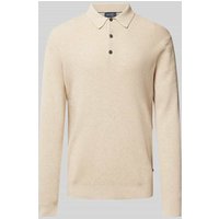 OLYMP Level Five Slim Fit Strickpullover mit Polokragen aus Baumwolle in Sand, Größe M OLYMP Level Five Slim Fit Strickpullover mit Polokragen aus Baumwolle in Sand, Größe M von OLYMP Level Five