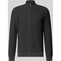 OLYMP Level Five Strickjacke mit Strukturmuster in Anthrazit, Größe XXL von OLYMP Level Five