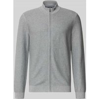 OLYMP Level Five Strickjacke mit Strukturmuster in Silber, Größe XXL von OLYMP Level Five