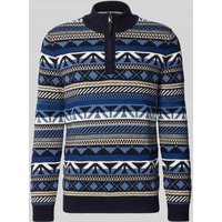 OLYMP Level Five Strickpullover mit Stehkragen in Marine, Größe S von OLYMP Level Five